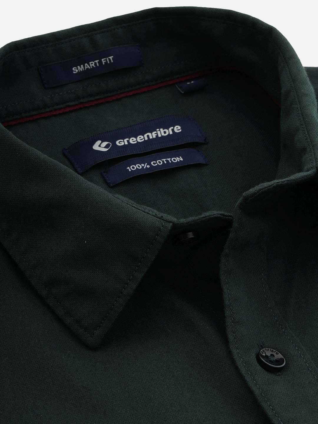Bottle Green Solid Smart Fit Semi Casual Shirt | Pehervi