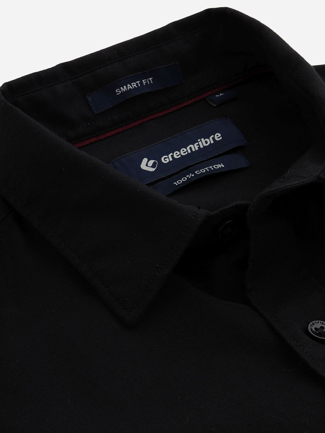 Black Solid Smart Fit Semi Casual Shirt | Pehervi