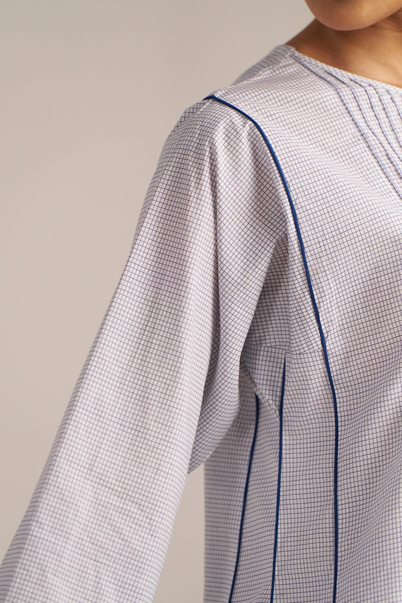 Blue Checkered Printed Co-ord Set