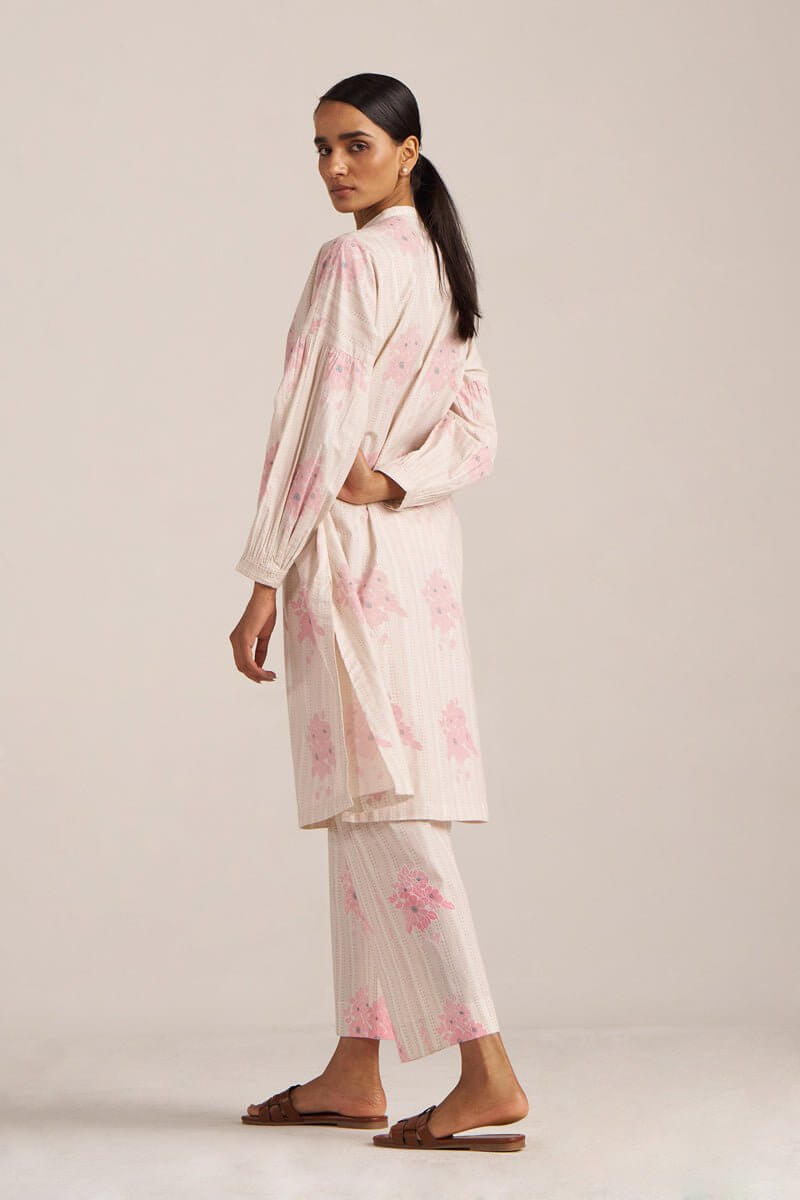 Powder Pink and Ivory Pure Cotton Co-ord Set
